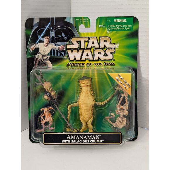 Star Wars POTJ Amanaman with Salacious Crumb Power of the Jedi Action Figure New - Picture 1 of 3